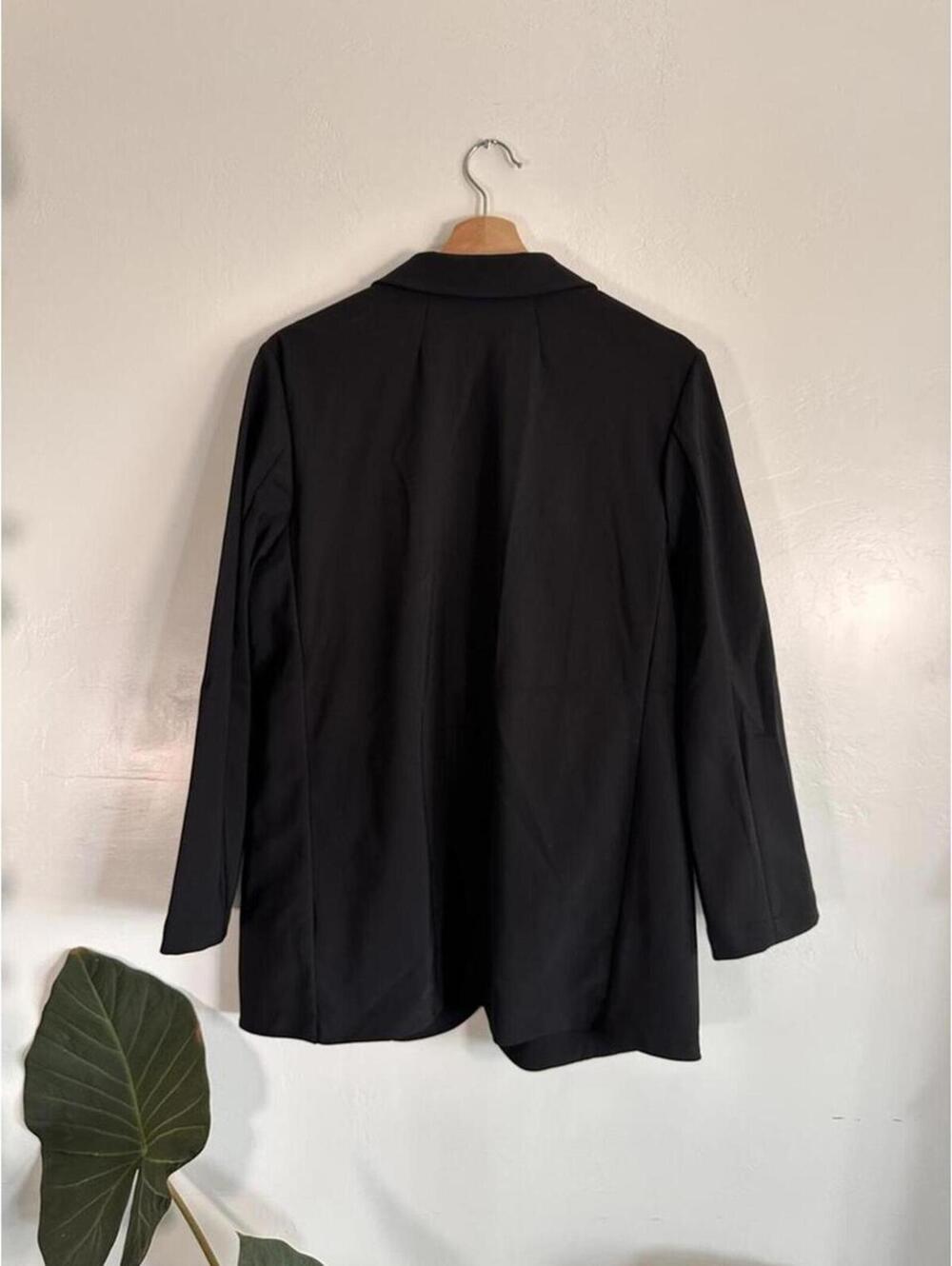 Theory Position Ponte Blazer Women 10 Black Tailored Single Button Jacket - Picture 6 of 8